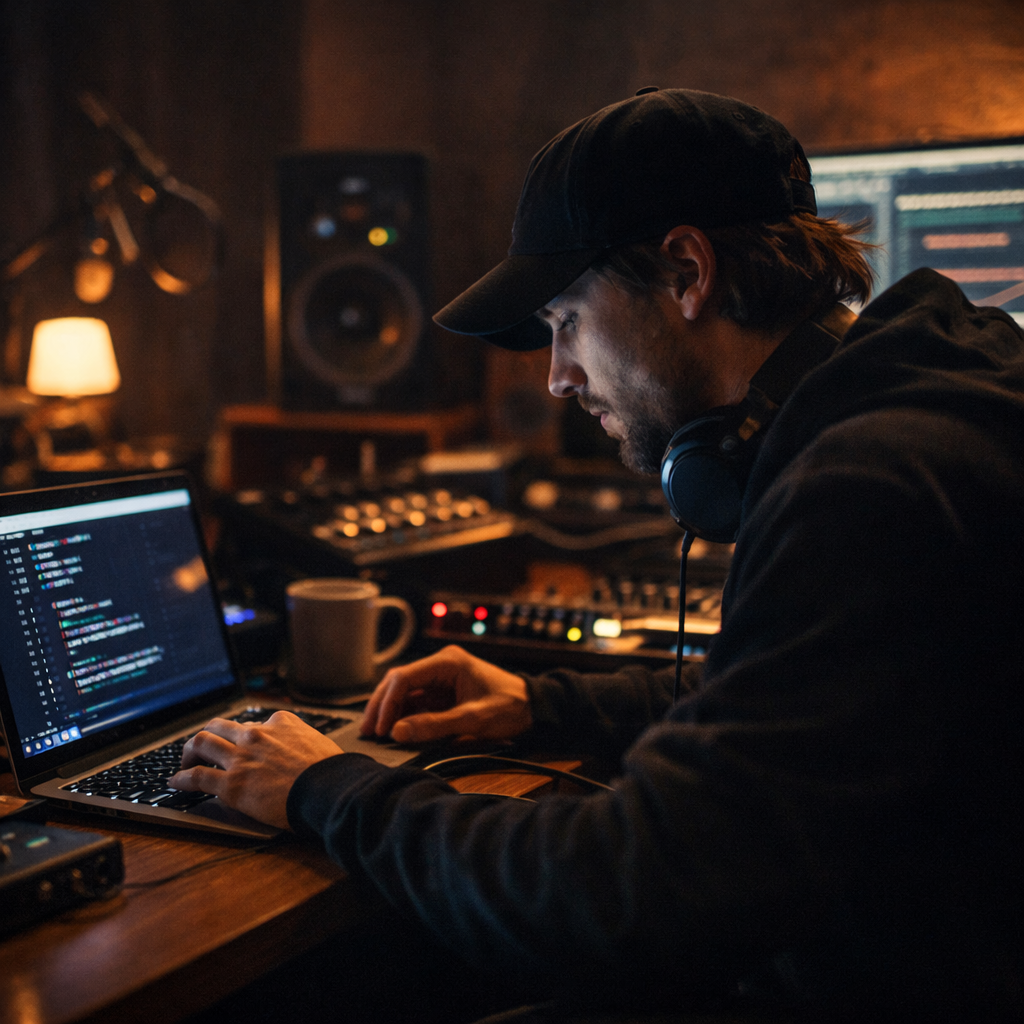 Creator working in a studio workspace with Certifyd execution flow